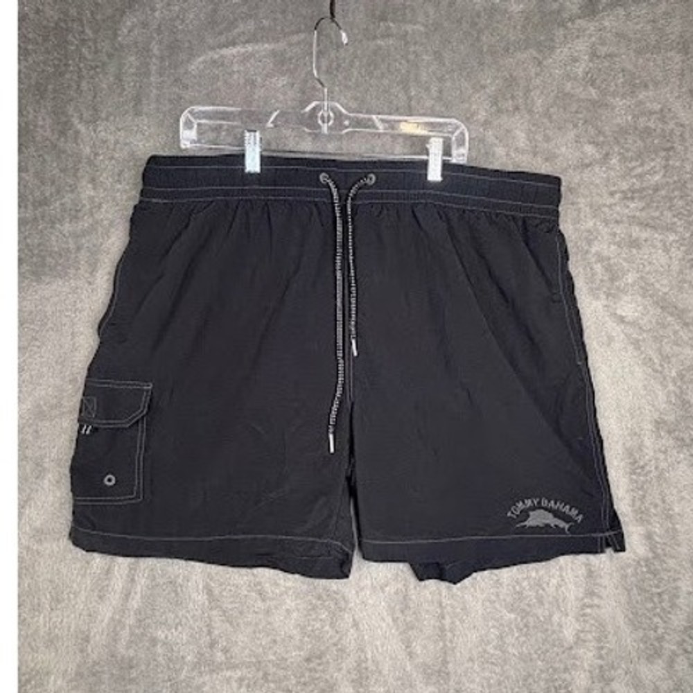 Tommy Bahama Mens XXL Swim Trunks Drawstring Black‎ Swimsuit Shorts
